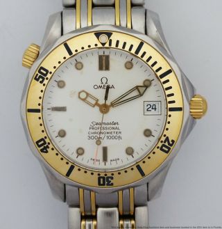 18k Gold Ss Omega Seamaster Mens Automatic Chronometre Watch Booklets