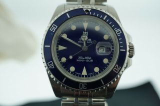 Tudor Prince Date Mini Sub 73190 Vintage Automatic Watch Blue Dial 34mm