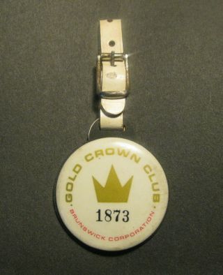 Vintage Brunswick Gold Crown Club Bowling Ball Bag Tag