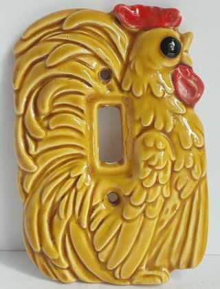 Vintage Rooster Single Light Switch Cover Ceramic Enesco Switch Plate Cover