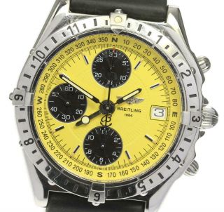 Breitling Chronomat Longitude A20048 Yellow Dial Automatic Men 