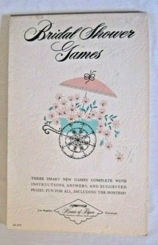 Vintage 1956 Bridal Shower Game Book By House Of Paper