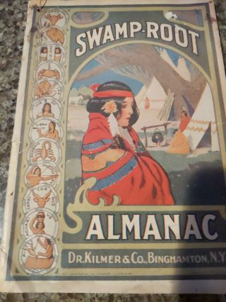 Antique 1927 Dr.  Kilmer & Co Swamp Root Native American Almanac