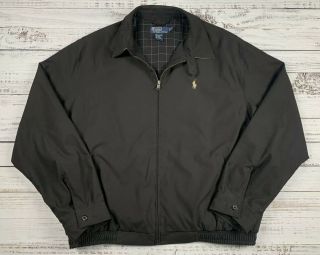 Vintage Ralph Lauren Polo Jacket Adult 2xl Black Polo Logo Mens 90s