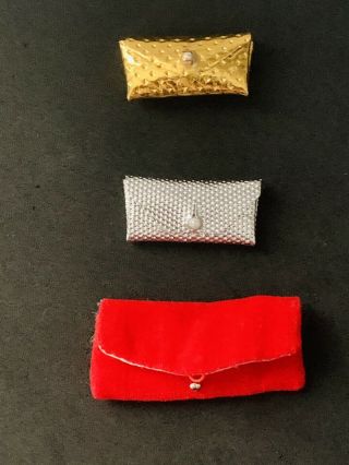 Vintage 1960’s Barbie Gold Silver Red Purses