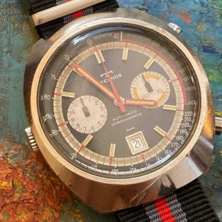 Heuer Montreal Cal.  12 Technos Vintage Chronograph Watch 100 1970 