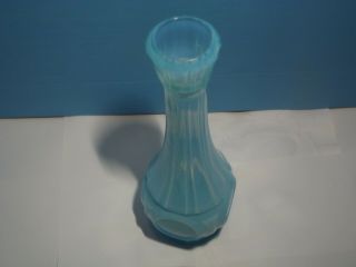 Blue Fry Glass Bud Vase Vintage Opalescent Art Glass Rare Find.  Henry Clay Fry