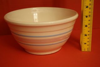 Vintage Mccoy Pottery Mixing Bowl Ovenware 8 " Pink And Blue Stripe 8 Usa