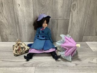 Vintage 12 " Mary Poppins Doll With Outfits & Accessories