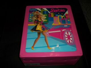 Vintage 1989 Mattel Barbie Doll Case With Dolls,  Clothes And Accessories