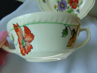 Vintage STEUBENVILLE China ' Ivory ' Soup Cup Saucer and Plate - Mid Century 3