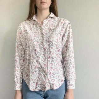 John Henry vintage floral button down long sleeve blouse size 10 3