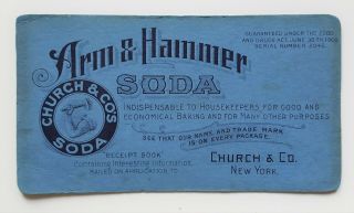 Antique Arm & Hammer Baking Soda Advertising Paper Ink Blotter Church & Co 