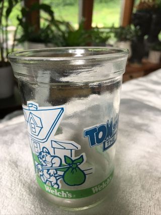 VINTAGE 1993 TOM AND JERRY THE MOVIE WELCH ' S JELLY JAR GLASS 2