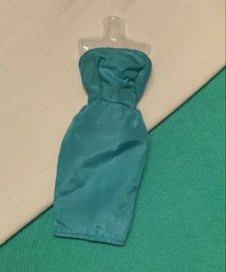 Vintage Barbie Doll Turquoise Sheath Dress Clone/ Mommy Made