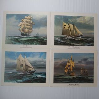 Thomas Hoyne Ship Prints Four Prints Curry Sark Boston Pilot Bonhomme Usa Prints