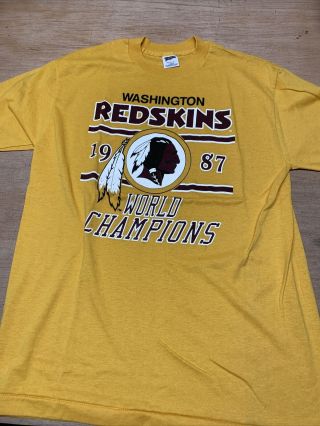 Vintage Washington Redskins Shirt 1987 World Champions Large/42 - 44