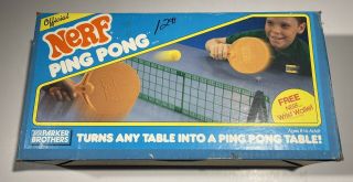 Vintage 1987 Nerf Ping Pong Parker Brothers Tabletop Game W/ Box Kids Adult