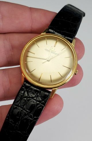 VINTAGE 1960 ' s JAEGER LECOULTRE 18K GOLD MENS WATCH ' THIN ' Ref.  2291 3
