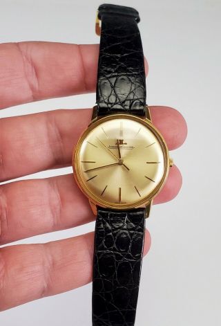 VINTAGE 1960 ' s JAEGER LECOULTRE 18K GOLD MENS WATCH ' THIN ' Ref.  2291 5
