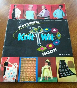 Vintage 1958 Knit - Wit Pattern Book Afghans Sweaters Shawl Jacket Doll Dress