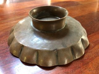 Antique Vintage Hand Made Copper Arts & Crafts Style Candle Holder