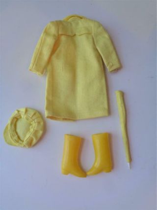 1965 Skipper & Skooter Doll Fashion RAIN OR SHINE 1916 Yellow Raincoat Clothes 2