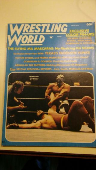 Exc Wrestling Wwf Nwa 1973 World Awa Mascaras Funks Rivera Goliath Ladies Vintag