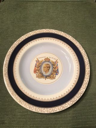 Antique King Edward Viii Duke Of Windsor 1937 Coronation Plate Woods Ivory Ware