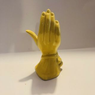 Vintage McCoy 1940 ' s Hand Vase Yellow 3