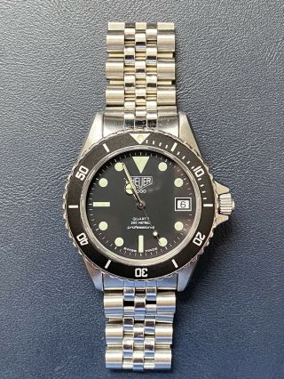 Vintage Heuer 1000 Series Dive Watch Ref 980.  013l Pre - Tag Signed Bracelet 1980s