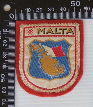 Vintage Malta Maltese Embroidered Souvenir Felt Patch Woven Cloth Sew - On Badge