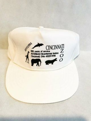 Cincinnati Zoo Hat Vintage White Trucker Hat 1994 200 Year Of Service Zoo Cap