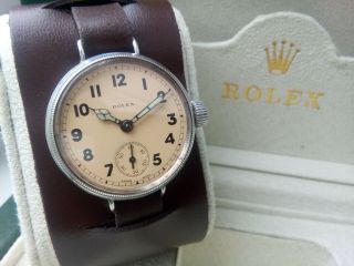 RARE GENTS WWI ROLEX TRENCH WATCH IN AND COMES BOXED 2