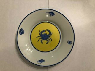 Vintage 1988 Lynn Chase Costa Azzurra Crab Dish Plate 7 " In