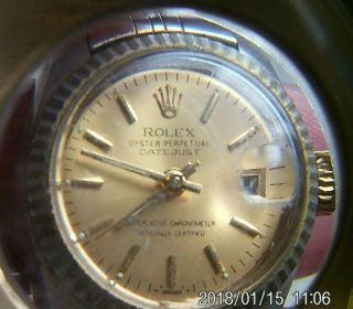 Vintage Rolex Oyster Perpetual Datejust Stainless Steel Ladies Watch