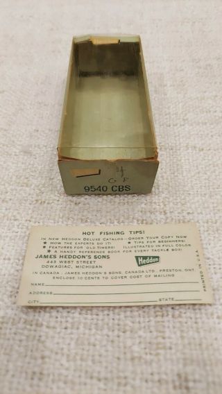 Vintage Heddon Chugger Spook Lure Box 9540 Cbs With Insert