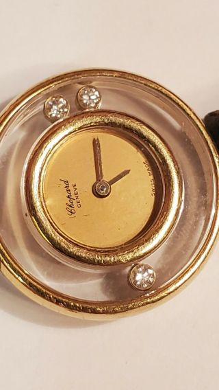 Chopard Happy Diamond Watch Floating Diamond 18k Gold 750 Womens. 2