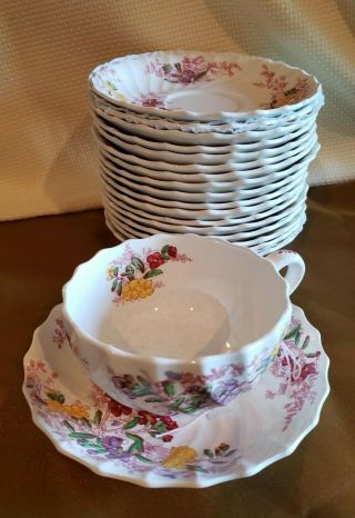 Vintage Spode Copeland China Fairy Dell (set Of 17) - 5 1/2 " Saucers.  1 Cup