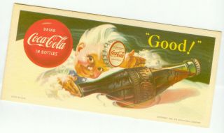 Vintage 1953 Coke Coca Cola Paper Litho Ink Blotter Rare, .