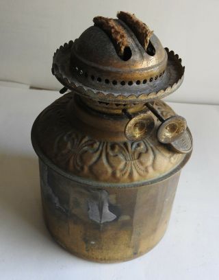Antique Oil Or Kerosene Lamp /lantern Parts " American " Double Wick - Brass Font?