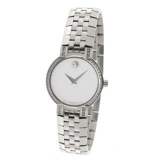 Ladies Movado 84 A1 1845s Diamond Bezel Mother Of Pearl Stainless Quartz Watch
