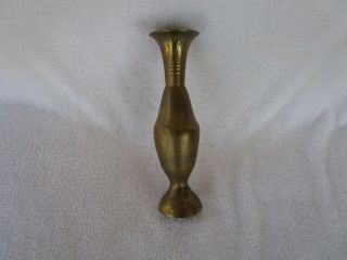 Vintage 6 - 3/4 " Tall Solid Brass Bud Vase Quality Item