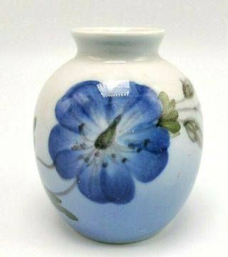 Royal Copenhagen Denmark Small Vase With Blue Flower Morning Glory Cranesbill?