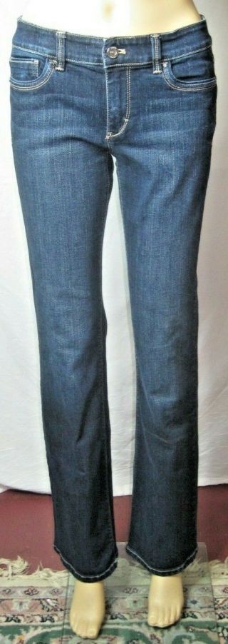 Vintage White House Black Market Size 4r Blanc Boot Leg Stretch Dark Blue Jeans