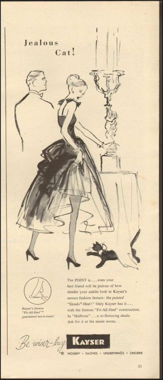 1947 Vintage Ad For Kayser Hosiery`art Retro Sexy Model Cat 111418)