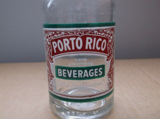 Vintage 1954 Porto Rico Beverages Acl Soda Bottle,  Phila,  Pa 10 Oz.  3 Color