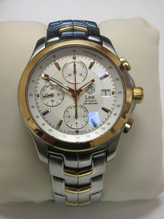 Tag Heuer Link Calibre 16 Cjf2150 18kt Gold & Stainless Steel Chronograph Watch