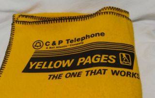 Vintage Faribo Bell C & P Telephone 60 " X 52 " Yellow Lap Stadium Blanket Usa
