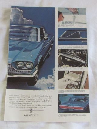 1966 Ford Thunderbird Town Hardtop,  Car Advertisement,  Vintage Print Ad